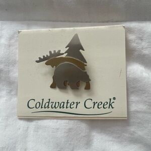 Coldwater Creek Silver and Gold Moose Brooch